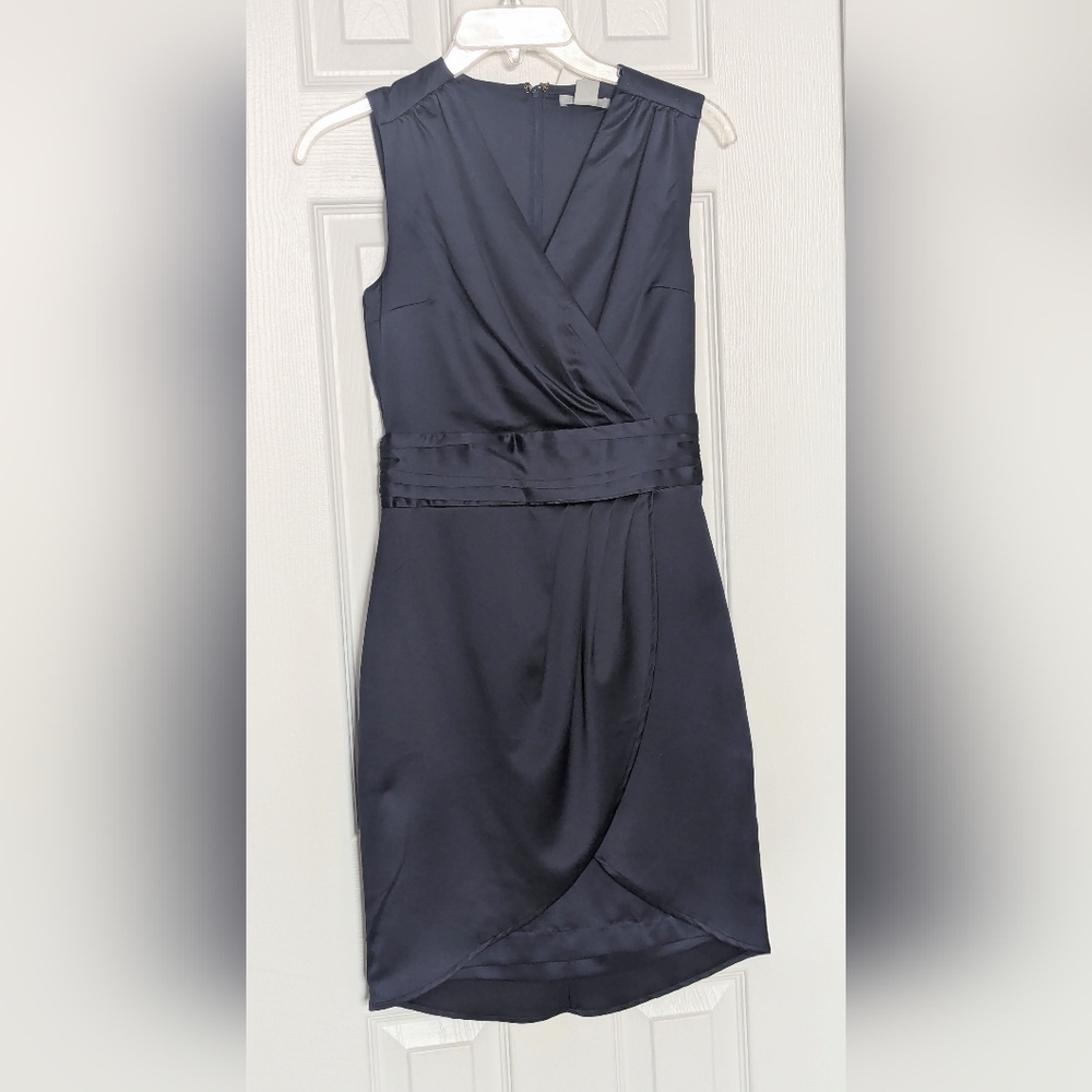 NWT H&M Womens (Size 2) Deep Blue Satin Formal/Cocktail/Wedding/Prom/Party Dress